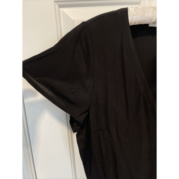 NWT Ann Taylor LOFT Black Button Down Dress flutter Sleeve Midi Size 10 - Picture 4 of 8